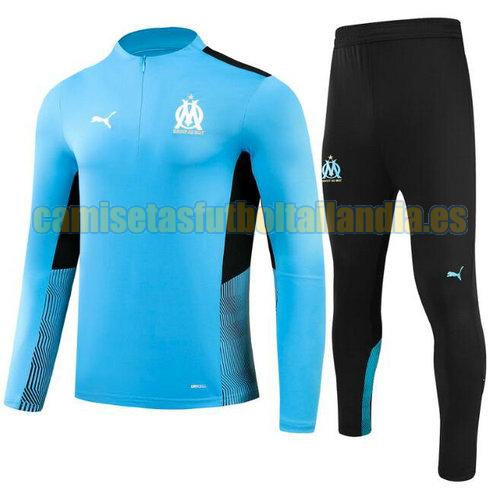 traje deportivo con media cremallera marsella 2021-2022 azul barato