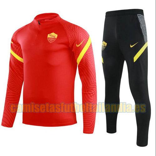 traje deportivo con media cremallera roma 2021-2022 rojo barato